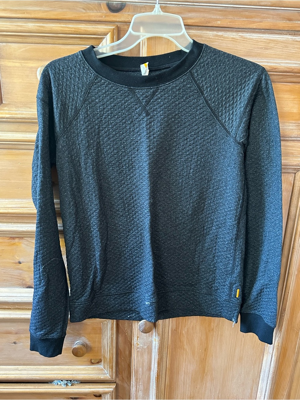Textured Black Crewneck Sweatshirt